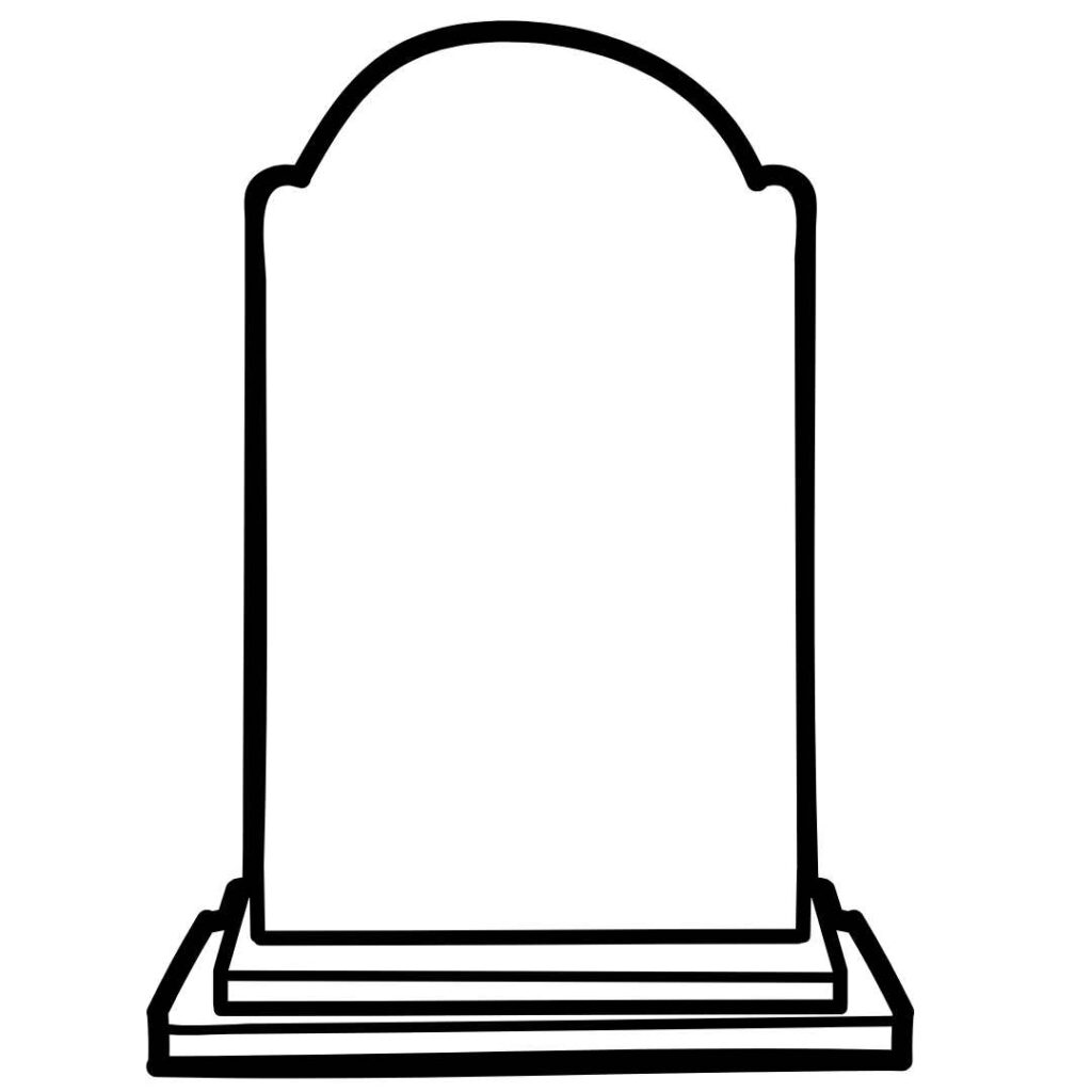 prosty rysunek nagrobku Zakład Pogrzebowy Czech Mirosław oferuje usługi związane z ekshumacją 