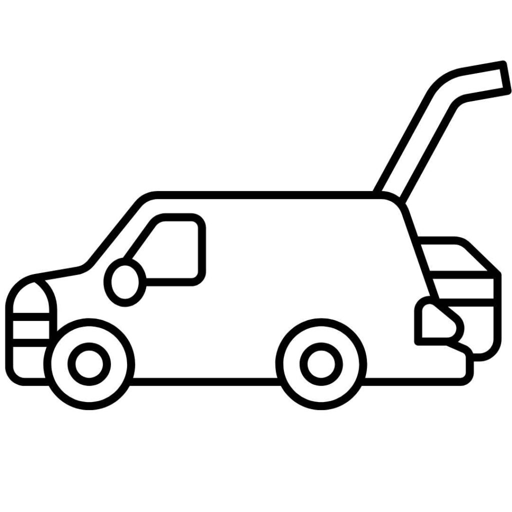 rysunek karawanu Zakład Pogrzebowy Czech Mirosław oferuje usługi związane z transportem zwłok