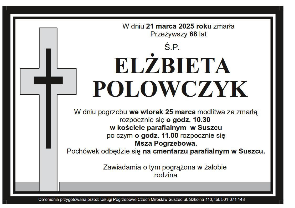 nekrologi suszec Elżbieta Polowczyk