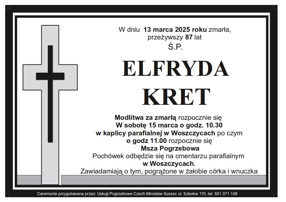 Klepsydra Woszczyce Elfryda Kret