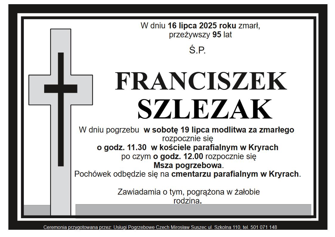klepsydra Kryry Franciszek SZlezak
