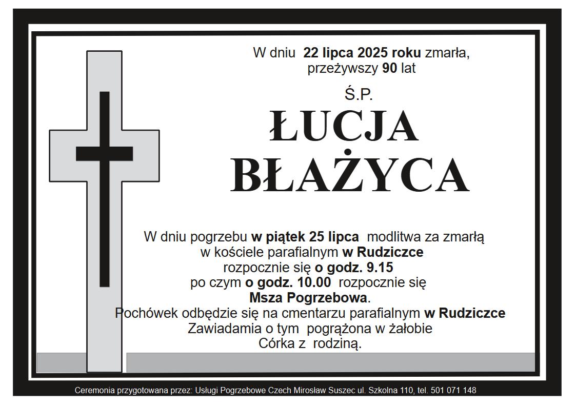 Klepsydra Rudziczka Łucja Błażyca