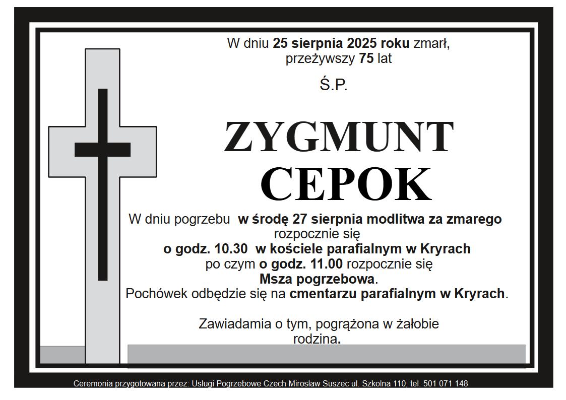 klepsydra Kryry Zygmunt Cepok