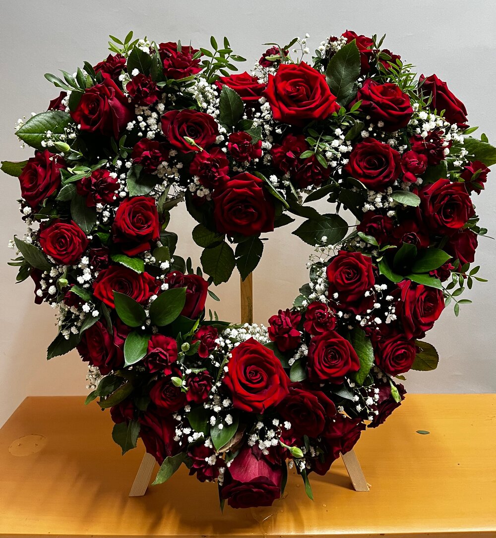 serce pogrzebowe bordowe