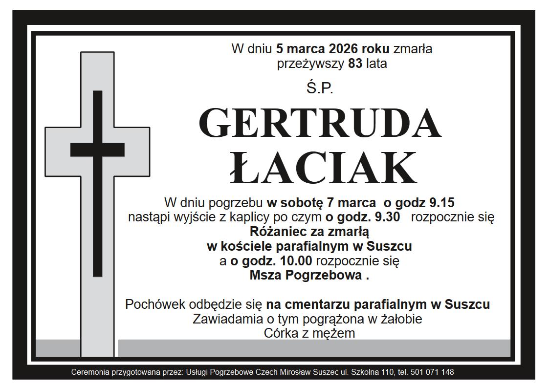 klepsydra Suszec Gertruda Łaciak